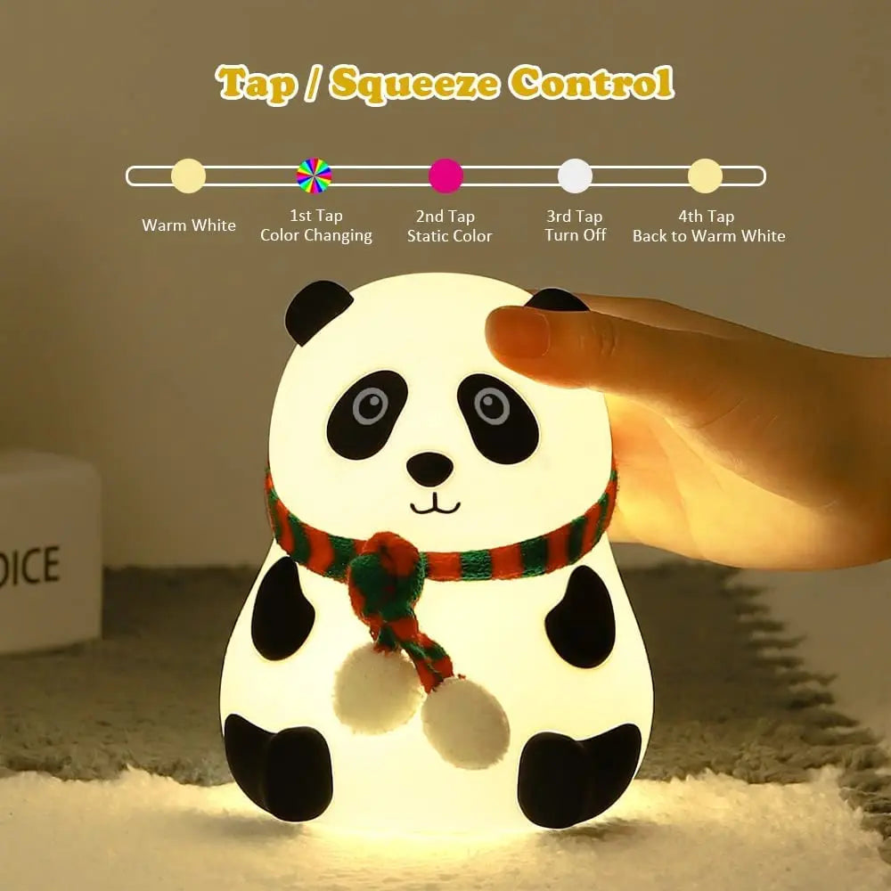 Silicone Panda Lamp – Cute, Touch-Activated LED Night Light for Kids everpicks