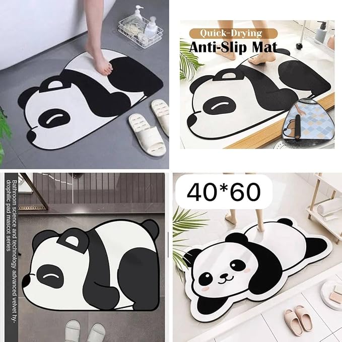 Adorable Non-Slip Panda Floor Mat – Buy 1 Get 1 Free, Perfect for Kids' Rooms & Bathrooms